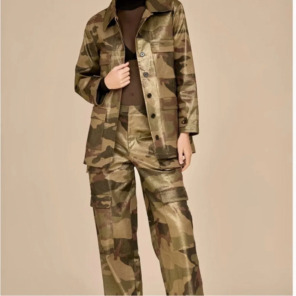 The Noli Shop Metallic Camouflage Utility Blazer Jacket M - Picture 2 of 12